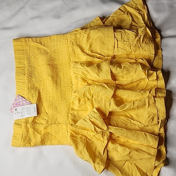 NEW! Yellow Stretchy Flutter Tiered Skirt / Top, Ascot & Hart - Picture 2 of 2